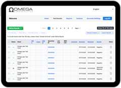 A tablet showing Omega's Extranet application